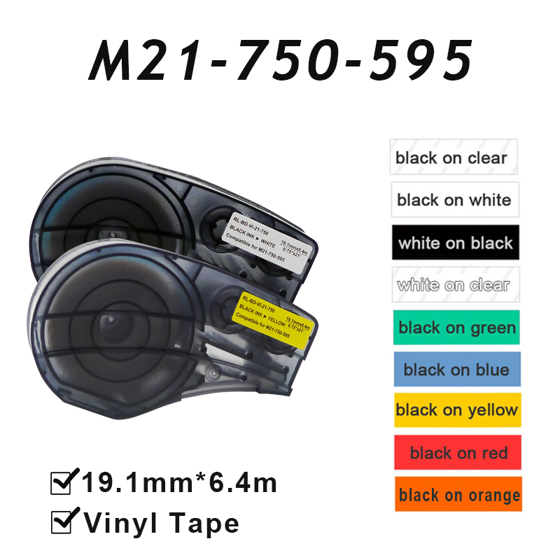 Commercial Vinyl Printing - Çok renkli M21-750-595 19.1mm x 6.4m(0.75
