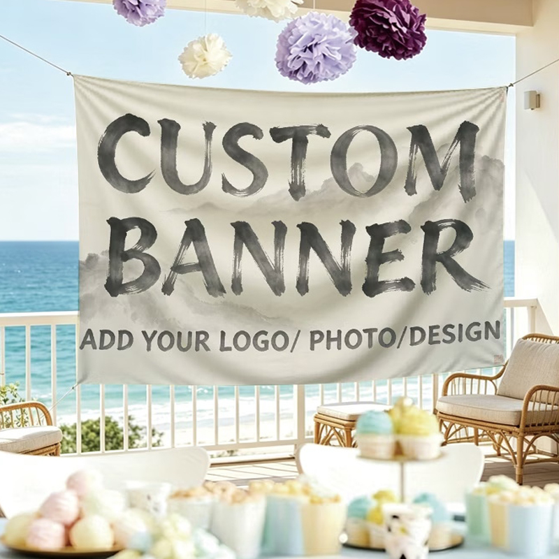 Commercial Printing Photoshop - Özel Tasarım Bayraklar Açılış Töreni Doğum