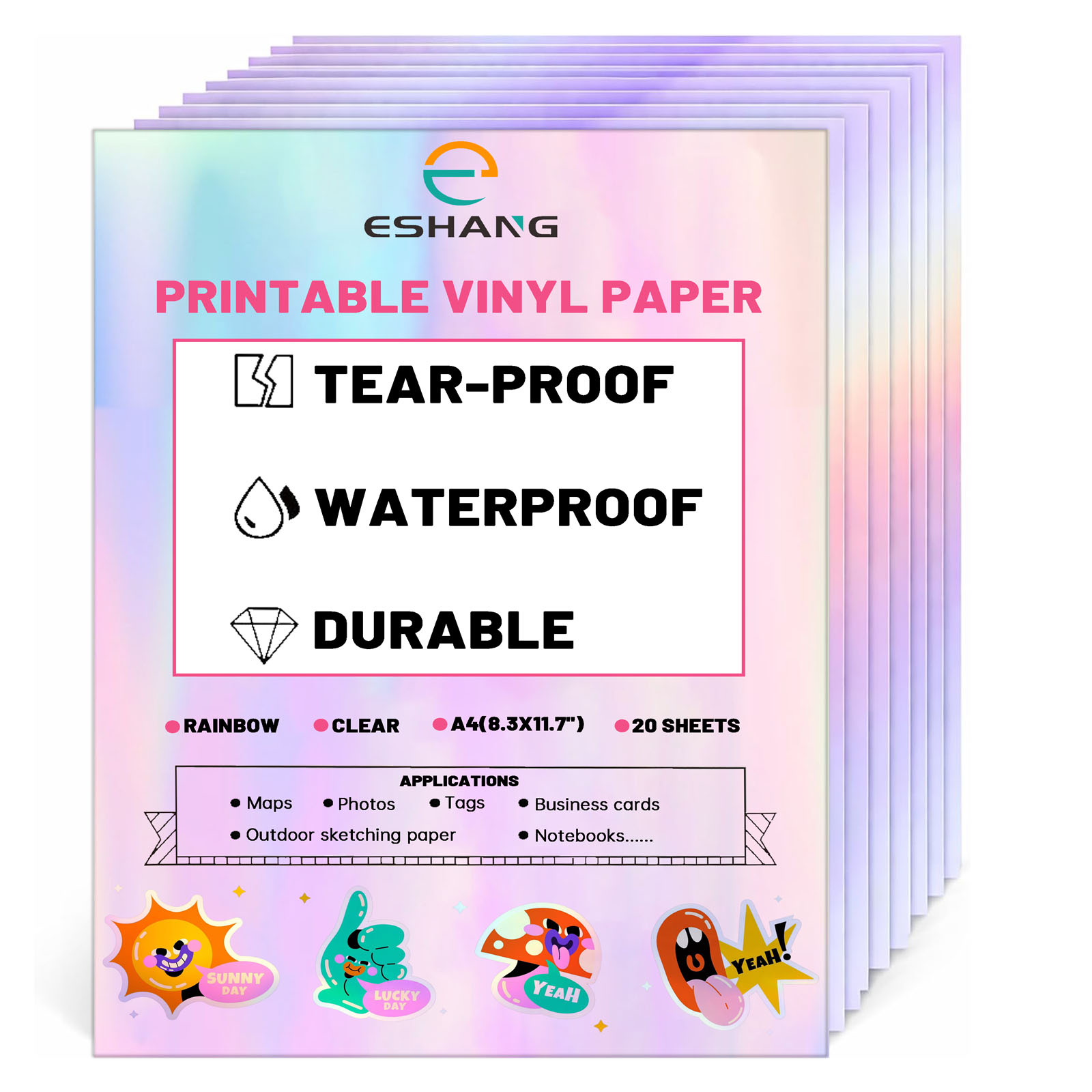 20 Yaprak Gökkuşağı Şeffaf Hol - Commercial Vinyl Printing incelemesi ve fiyatı